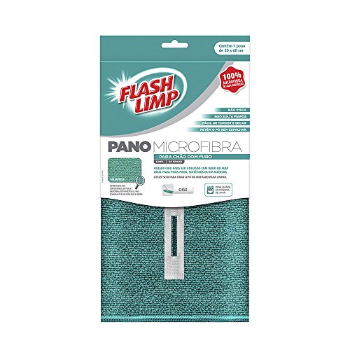 Flash Limp Pano Microfibra Para Chao Com Furo Verde Esmeralda