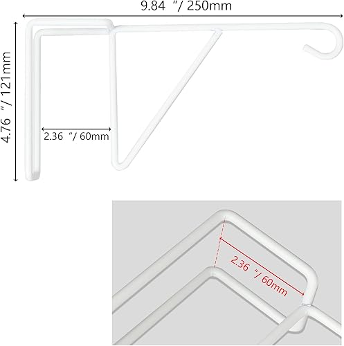 Miniatura 2 de Paquete de 6 ganchos de vinilo para cerca, 5 x 10 pulgadas, colgador de valla de acero con recubrimiento en polvo para plantas colgantes de