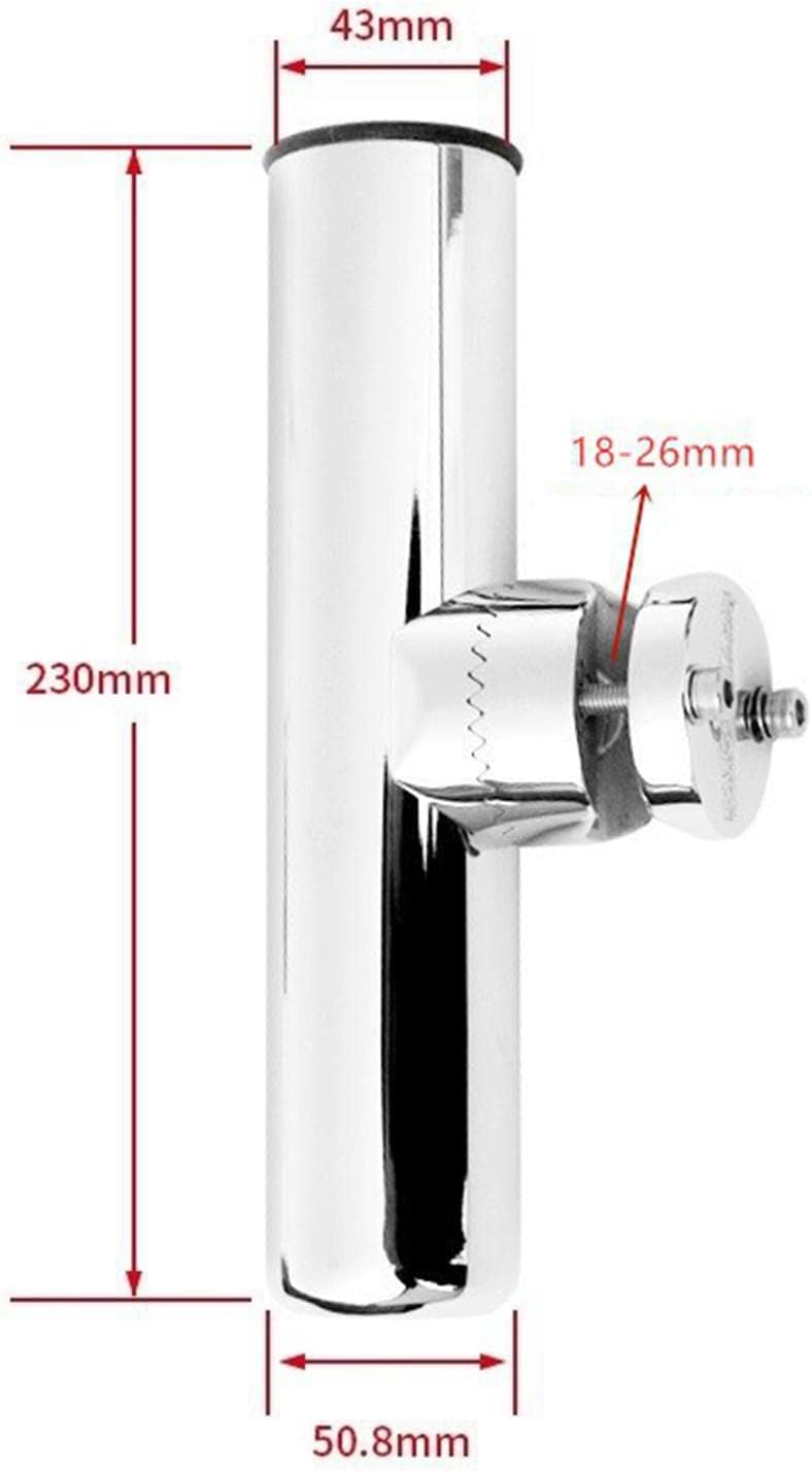 LOL-FUN 2x ステンレス鋼釣竿ホルダーレールマウントクランプ釣竿ラックサイドマウント回転可能ブラケットサポートマリンヨットト