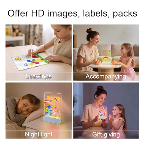 Tabla de dibujo LED luz 3D recargable para ninos y adolescentes 4