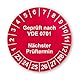 Prüfplaketten VDE Elektroprüfung Aufkleber - Geprüft nach DIN VDE 0701-216 Aufkleber auf 9 Bögen in Rot - Etiketten sind Selbstklebend - hin780