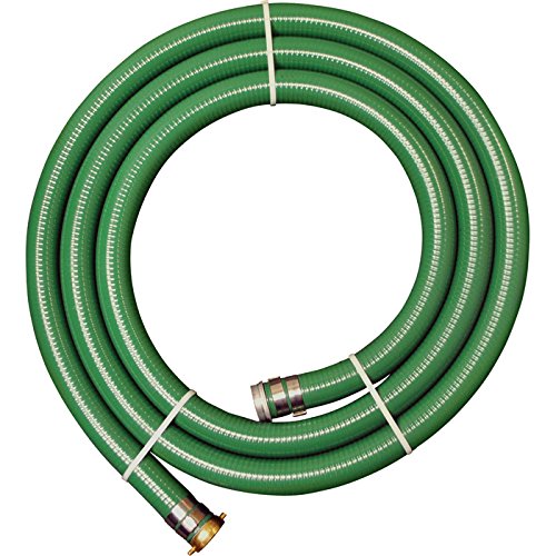 JGB Enterprises A007-0329-1650 Eagle Green PVC Water Suction Hose, 2" x 50', Male x Female Water Shank Couplings, 65 psi Working Pressure, -5 Degree F to +140 Degree F