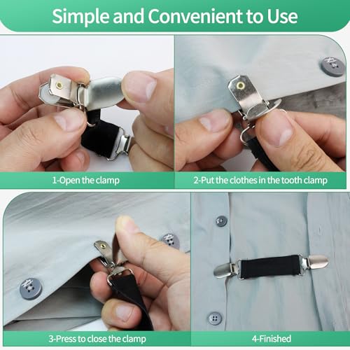 Image of Stainless Steel Glove Clips for Kids and Toddlers, Winter Mitten Holders, Elastic Travel Hat Clips