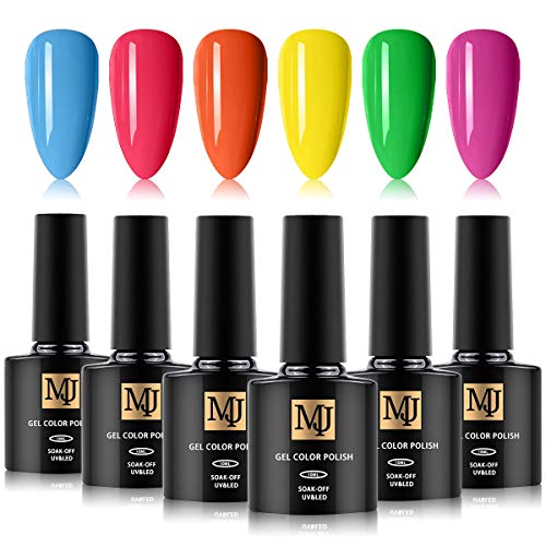 FERCAISH 6 Pcs Gel Nail Polish Set, Eco-Friendly Pastel Gel Polish Starter Kit Soak Off UV LED Nail Gel Manicure Varnish Set