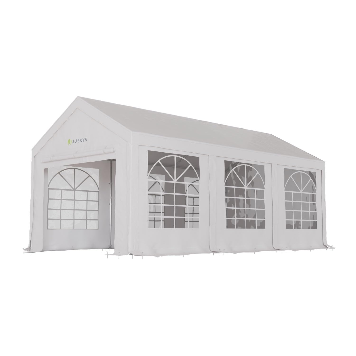 Juskys Partyzelt Gala 3 x 6 m - UV-Schutz Plane, Flexible Seitenwände - Pavillon stabil, groß - Outdoor Party Garten - Zelt Festzelt Weiß