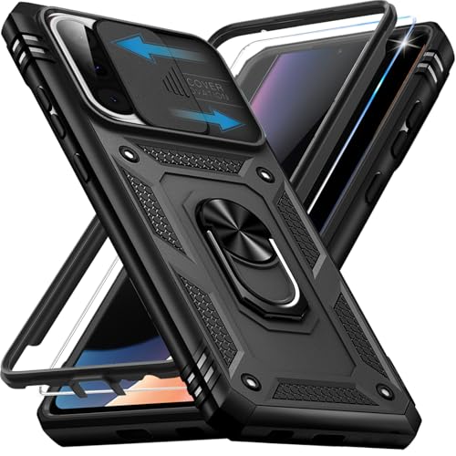 Giyer Panzerhülle für Samsung Galaxy A17 Hülle mit Schutzfolie, Handyhülle A17 4G/5G Case mit Kameraschutz 360° Metall Ring Ständer… – Ansicht 1