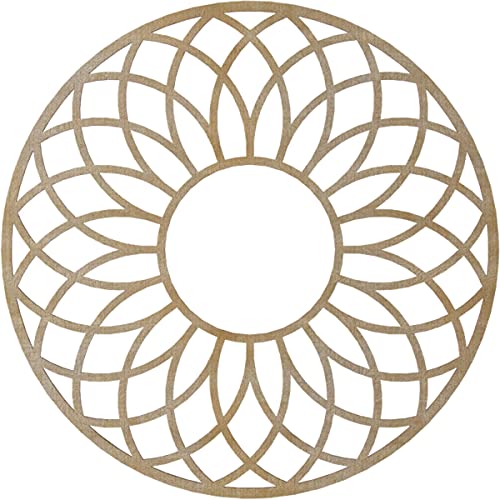 Image of Ekena Millwork 30 inchOD x 10 1 /4 inchID x 1 /4 inchT Cannes Wood Fretwork Pierced Ceiling Medallion, Birch