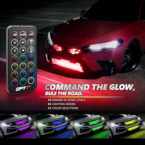 OPT7 Aura Pro RGB LED Grille Lights with App & Remote Control, 4pcs 12