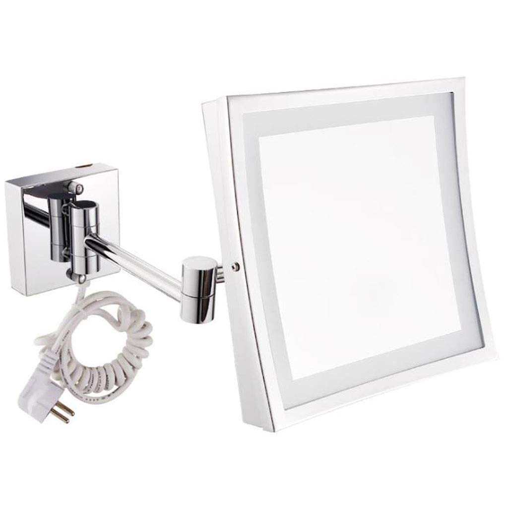 Miroir de salle de bain LED AMUCK 3X grossissant et bras articulé extensible