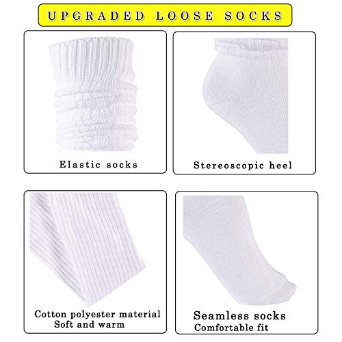 Loose Socks - Japanese Student Girl's White Leg Warmer Bubble Slouch Socks - 15.7-70.9 Inches3