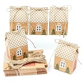 Conception Unique d'éléments de Noël: Boite bonbon noel dans le style classique de Noël, le boite cadeaux noel a un motif exquis qui combine divers éléments de Noël, une combinaison parfaite de couleurs de vacances, c'est le sac cadeau idéal.