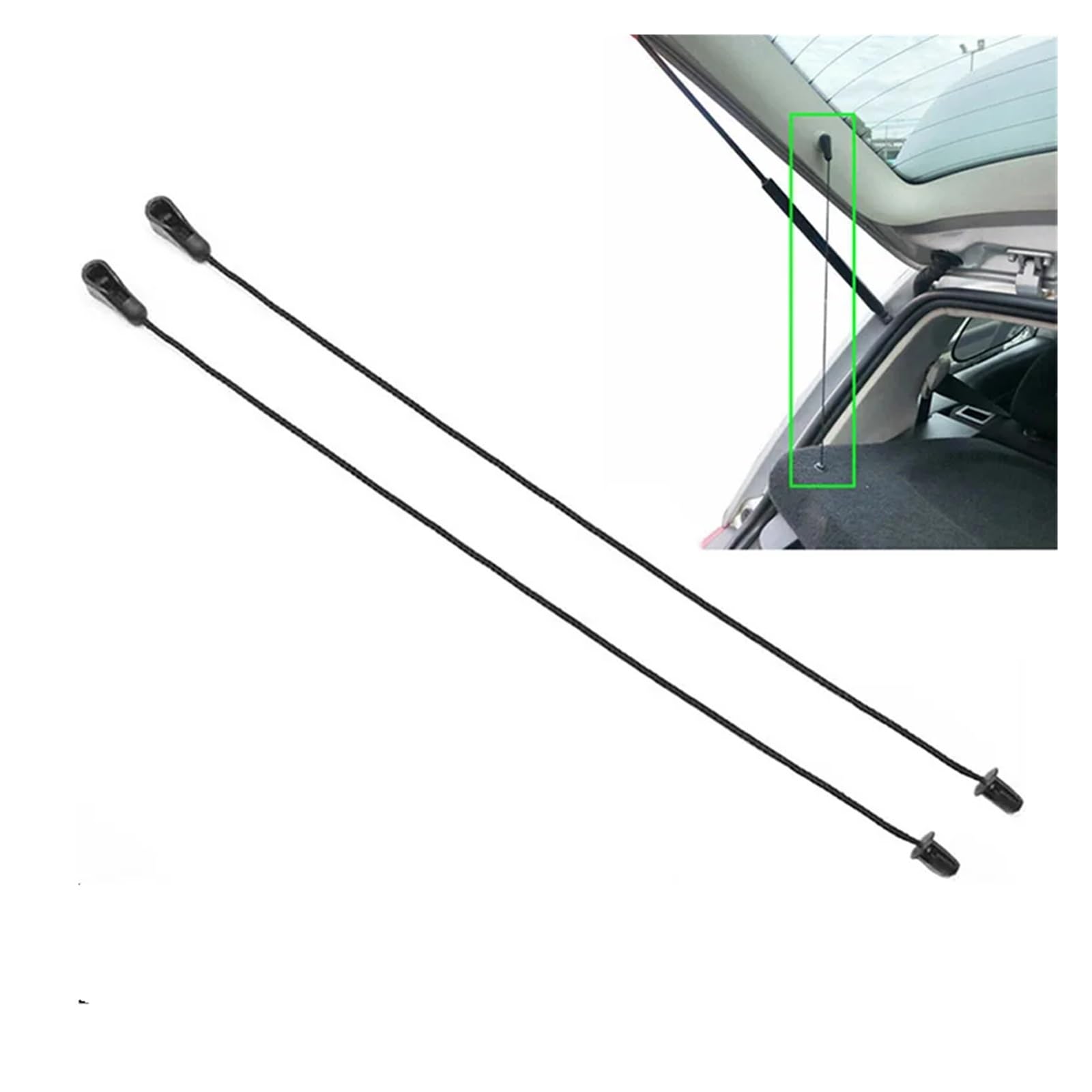 CordóN Bandeja Maletero Compatible con Ford para Focus Hatchback para MK2 2004-2011 Paquete Interior Trasero del Coche Correa Cuerda para Estante Paquete Cordón Cuerda para Estante(2Pcs)