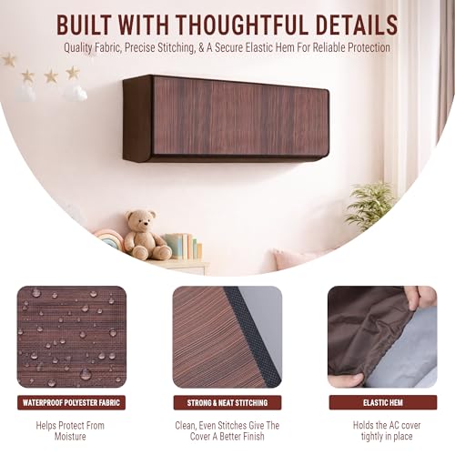 Image of Robustt 1.5 Ton Split AC Cover for Indoor and Outdoor Unit | Waterproof & Dustproof AC Covers with Sun Exposure and Rust Protection | Fabric