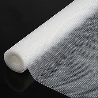 SHOKUTO Drawer Liners, Kitchen Shelf Liner, Kitchen Cupboard Refridge Drawers Shelves Cabinet Liners, 45x600cm Non-Slip Waterproof Washable Easy Cut EVA Sink Protector Mat for Home Office(Transparent)