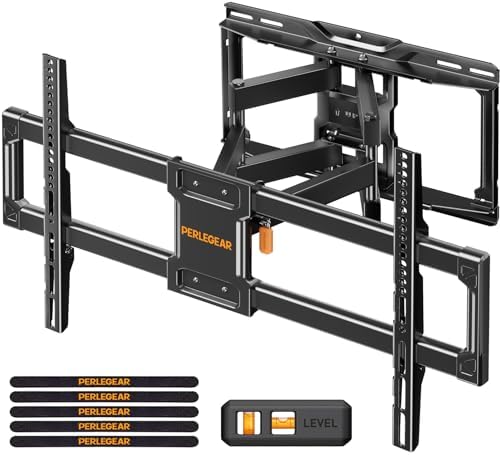 Perlegear TV Wall Mount Swivelling for 42-84 Inch TVs, Tilting Extendible Wall Mount Television, TV Bracket Max Weight 60 kg, VESA 200 x 100 to 600 x 400 mm