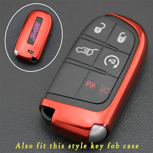 Image of TOOLEPIC for Dodge Challenger Charger Durango and Jeep Grand Cherokee Key fob Badges 2015-2024-Set of 2 - Finest Stickers Inlays Emblems Accessories for 345 Hemi, Ideal for Decals - Furious Pink