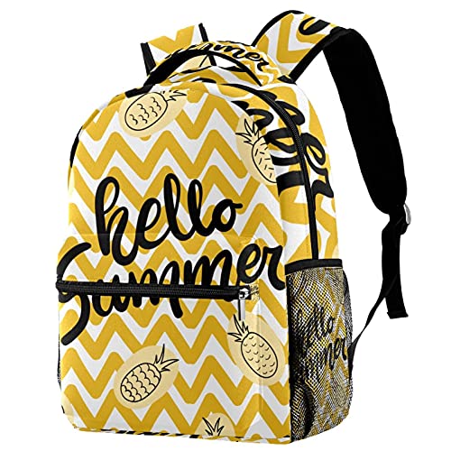 Sac à dos voyage enfant jaune anti-fuite avec poche gourde externe pratique