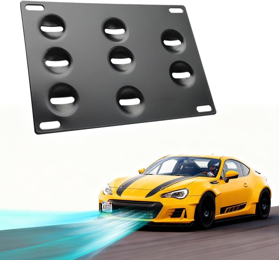 No Drill Front Bumper Tow Hook License Plate Relocator for Subaru BRZ 2013-2020 ZC6 2022-2025 ZD8 Road Legal Not Blocking Sensor or Register Tag AXECO®Global Parts