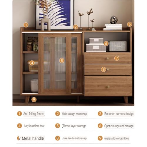 Modern Wooden Storage Kitchen Cabinet with Shelves for Living Room & Kitchen