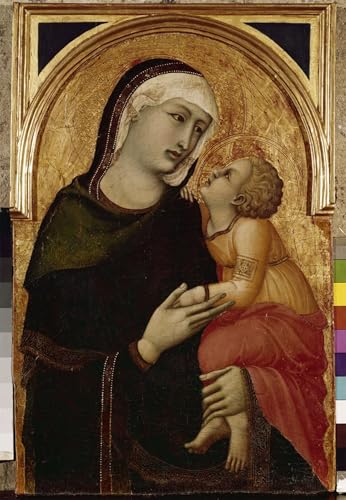 Tableaux Toile Vierge à l'Enfant Ambrogio Lorenzetti - Solution Déco Murale Vide 60x90cm