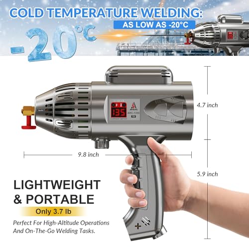 AIRMEIMEI Welding Machine 110V, Handheld welder gun,135A ARC Digital Display, Weight 3.7Ib,Stick Welder,Portable Handheld Welder IGBT Inverter 𝟔 Variable Current Adjustment with Welding Tools - Thumbnail 2