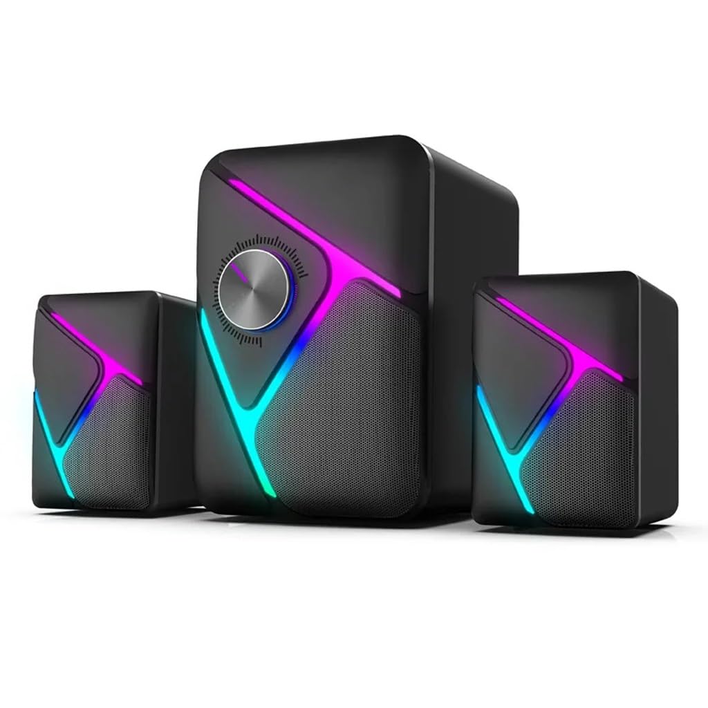 Haut-Parleur de Console de Bureau Filaire, caisson de Basses Audio for Ordinateur, Esports Gaming, for PC, cinéma, TV