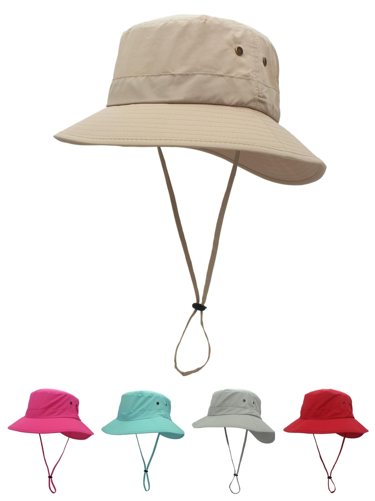 Women Lightweight Safari Sun Hat Quick Dry Fishing Hat with Strap Cool