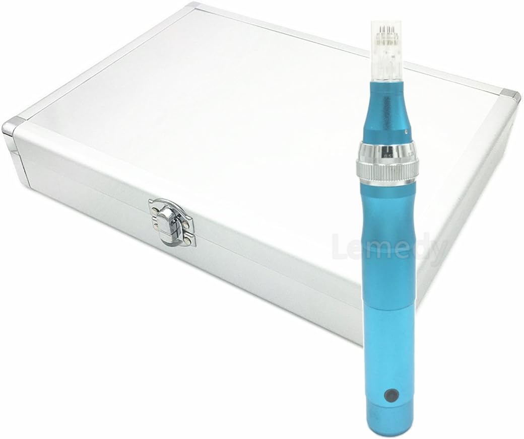Derma Pen Auto Electric Stamp With 10pcs Needles Cartridges for Wrinkles Stretch Marks Acne Scar Hair Loss Wireless Dermapen Adjustable 0.25-2.0mm for Facial & Body Skin Care (Dermapen-DP2B)