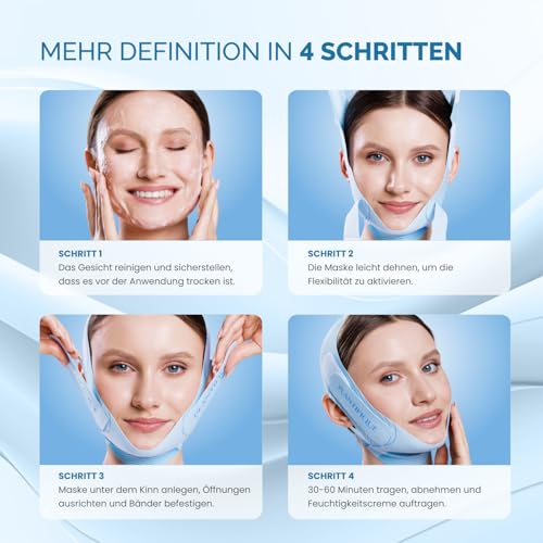 PLANTIFIQUE Kinnmaske Doppelkinn Wiederverwendbar - Atmungsaktive V-Line Gesichtsmaske - Chin Strap V Shape Face Mask