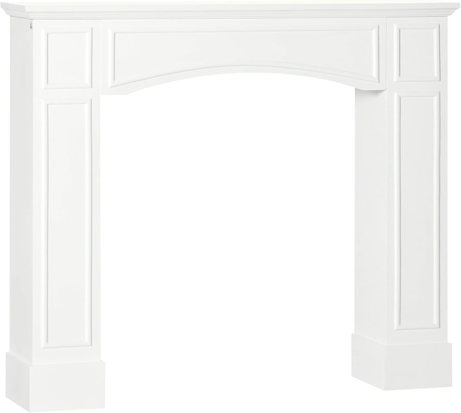 Modern Fireplace Mantel, Surround Mantels for Fireplace with Decorative Pattern Interior Width 29" White