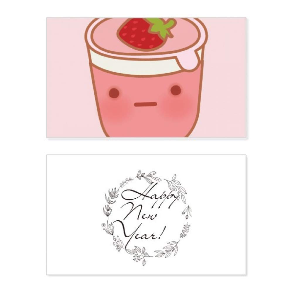 Tarjeta conmemorativa de Año Nuevo con diseño de helado de fresa para enviar dulces deseos 5