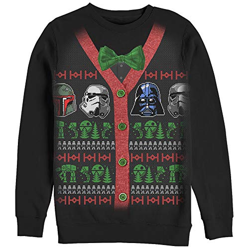 Star Wars Men'S Ugly Christmas Villain Helmet Sweatshirt 1 Star Wars Men’S Ugly Christmas Villain Helmet Sweatshirt