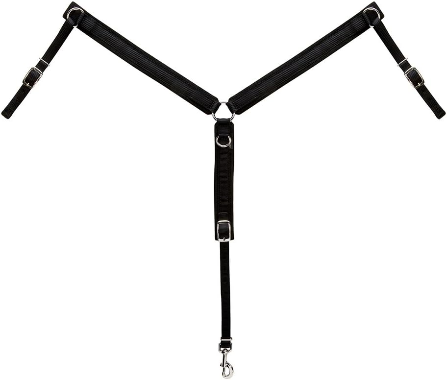 Weaver Leather Pony Felt Lined Ring-in-Center Breast Collar, Black, 1-Inch