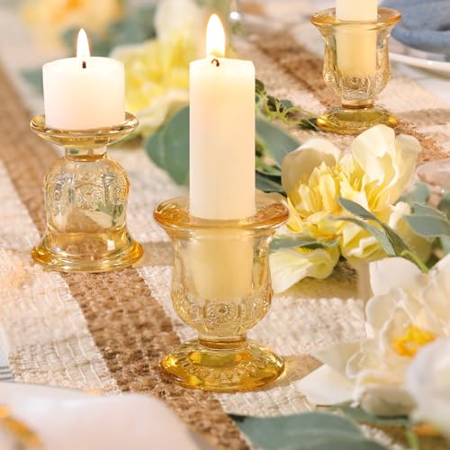 sunnyfuture 10pcs Gold Candlestick Holders, Glass Taper Candle Holders for Table Centerpiece Decor, Wedding, Birthday, Gift by sunnyfuture - Image 5