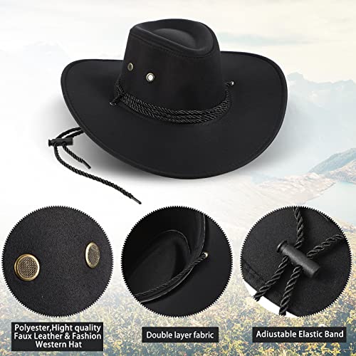 Image of Zhanmai 12 Pcs Cowboy Hat and Bandana Cowboy Cowgirl Hats Bulk Western Party Costume Halloween Accessory