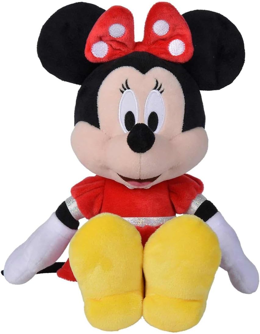Simba Disney - Peluche Minnie con Abito Rosso, 6315870229, 35 Cm, + 0 Mesi