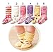 B&S FEEL Lovely Baby Girls Cotton Socks Anti-slip Socks for girls Aged 3 - 6 Years Old, 6 pairs