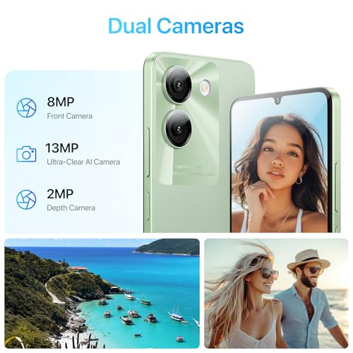 UMIDIGI G9A Cell Phone, Android 14 Go Unlocked Phone, 8GB+64GB/TF 1TB Expend Octa-Core, 4G Dual SIM Card, 3.5mm Headphone Jack Phones 6.75"HD+Display AI Face Unlock Android Phone, 5000mAh, GPS(Green) - Image 5