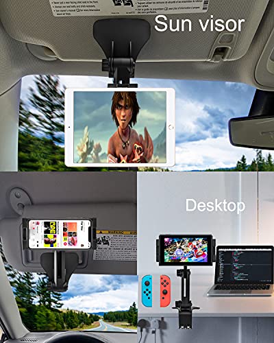 Dashboard Clip Car Phone Mount, Woleyi Car Sun Visor & Rearview Mirror Clamp Phone Tablet Holder With Adjustable Arm For Iphone 13 Pro Max 12 11 Xs Xr X 8 7 6, Ipad, More 4-11" Cell Phones And Tablets #TOP4