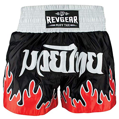 Revgear Shorts de Muay Thai Juvenil Deluxe Flames