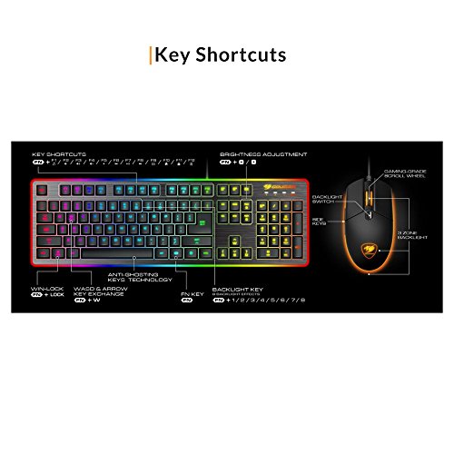 Cougar Deathfire Ex Gaming Keyboard And Mouse Combination - Multicolor Lighting Effects (Ekm832Bkca) #TOP6