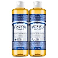 Dr. Bronner's Magic Soap - Peppermint- Pure-Castile Liquid Soap - for Face Body Wash Hands