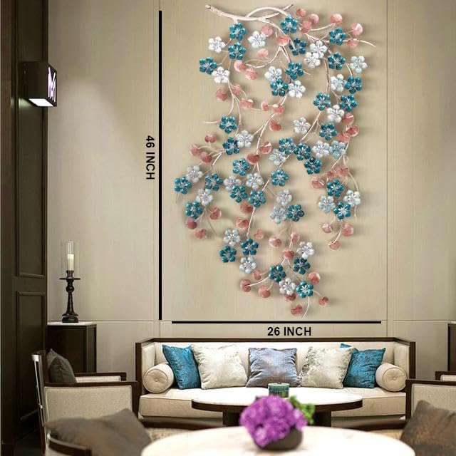 Image of ZOVE Iron Modern Luxury 3D Modern Flower Creative Design Wall Art | Home Decoration /Living Room /Hotel /Restaurant /Office /Farm House | Color: Multicolor | Size: (46 INCH Height)