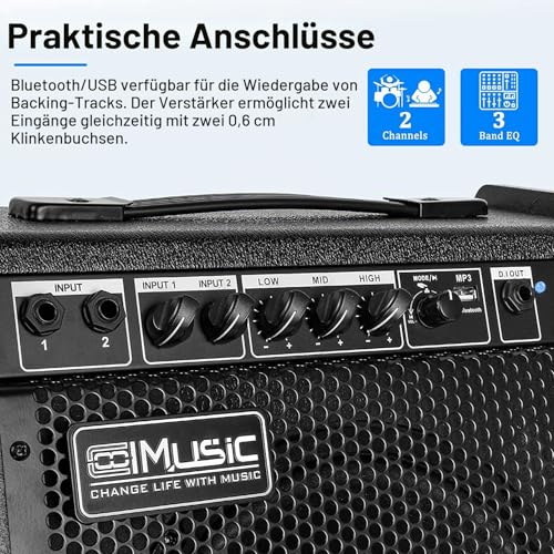Coolmusic 100W Bluetooth Personal Monitor Verstärker Lautsprecher für elektrische...