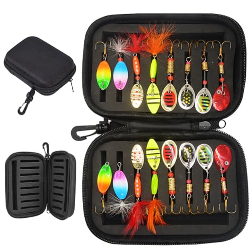 Lot de 16 cuillères à truite - Accessoires de pêche...