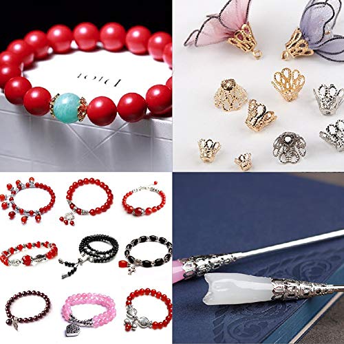 Ph Pandahall 180Pcs Flower Bead Cap, 6 Colors Bead End Caps Alloy Filigree Metal Multi-Petal Spacer Beads Caps End Charm Caps For Diy Earrings Bracekets Necklace Jewelry Craft Making #TOP6