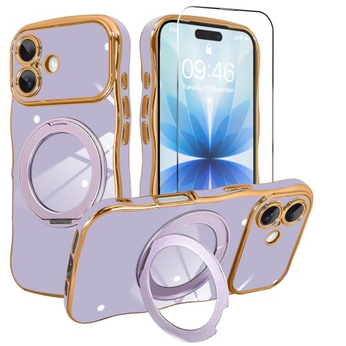 tharlet for iPhone 17 Case Lavender with 360° Spin Magnetic Stand
