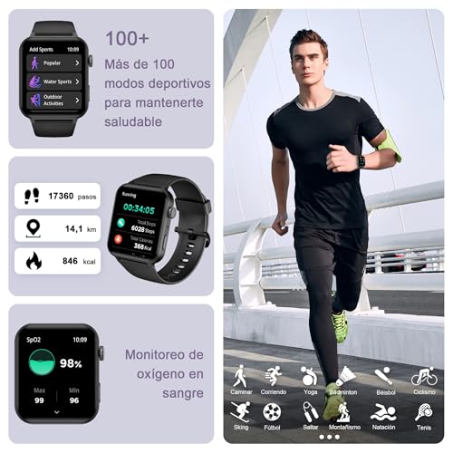 Reloj Inteligente IOWODO 1.85" con Llamadas y 100 - Imagen 6
