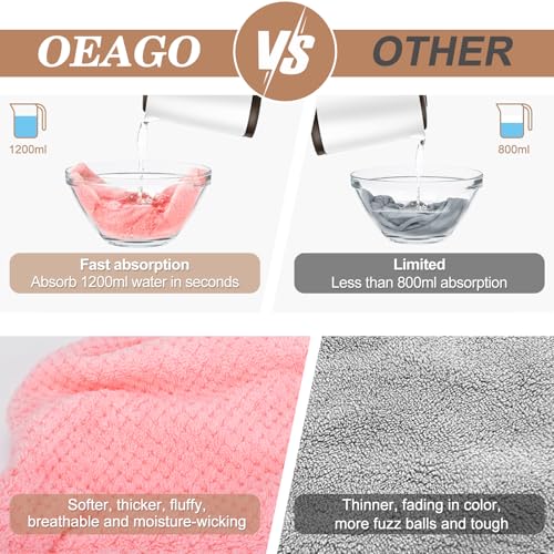Gifts for Women Microfiber Hair Towel 3 Pack, Absorbent Drying Hair Wrap Caps with Button for Hair Anti Frizz Gifts for Mom Sister Girlfriend Wife by OEAGO - Image 4