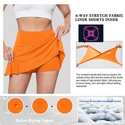 MEETYOO Women’s Athletic Skirts, Running Skorts Tennis Skort with Pocket for Golf Sports Workout - Image 3